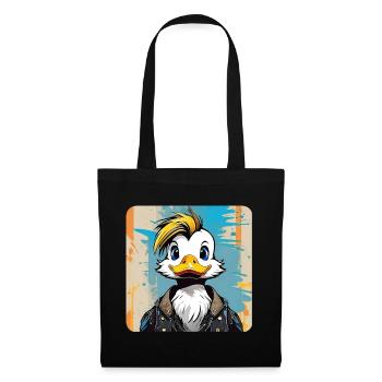 Naughty duck with stylish hairstyle - Tote Bag - black - Front