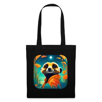 Suricate mignon - Sac en tissu - noir - Devant
