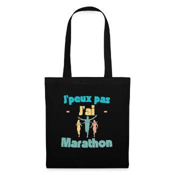 Ich kann keinen Marathon - Stoffbeutel - Schwarz - Vorne