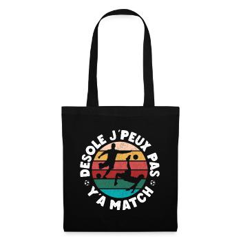 Football je peux pas y'a match cadeau fan de foot - Sac en tissu - noir - Devant