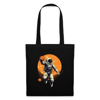 Astronaut, Basketball im Weltraum, Illustration - Stoffbeutel - Schwarz - Vorne
