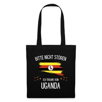 Bitte Nicht Stören Ich Träume Von Uganda - Stoffbeutel - Schwarz - Vorne