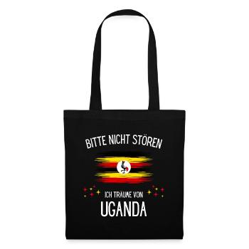 Bitte Nicht Stören Ich Träume Von Uganda - Stoffbeutel - Schwarz - Vorne