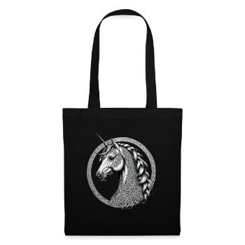 Licorne avec nœud celtique - Sac en tissu - noir - Devant