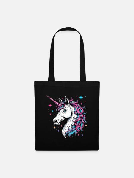 Zauberhaftes Einhorn 01 - Stoffbeutel - Schwarz