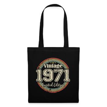 Vintage Retro Limited Edition 1971 Geburtstag - Stoffbeutel - Schwarz - Vorne