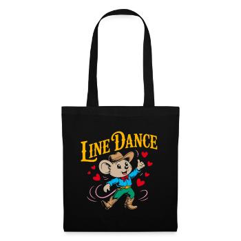 Danse en ligne Souris Drôle Souris Danse en ligne - Sac en tissu - noir - Devant