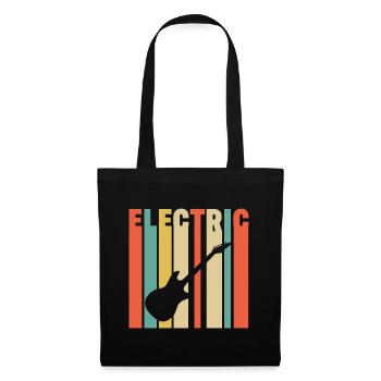 E-Gitarre Vintage Geschenk - Stoffbeutel - Schwarz - Vorne