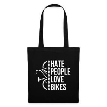 Hate people love bikes Bicycle Gift - Tote Bag - black - Front