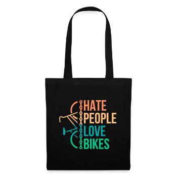 Hate people love bikes Bicycle Gift - Tote Bag - black - Front
