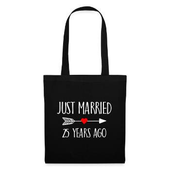 Juste marié il y a 25 ans cadeau marié - Sac en tissu - noir - Devant