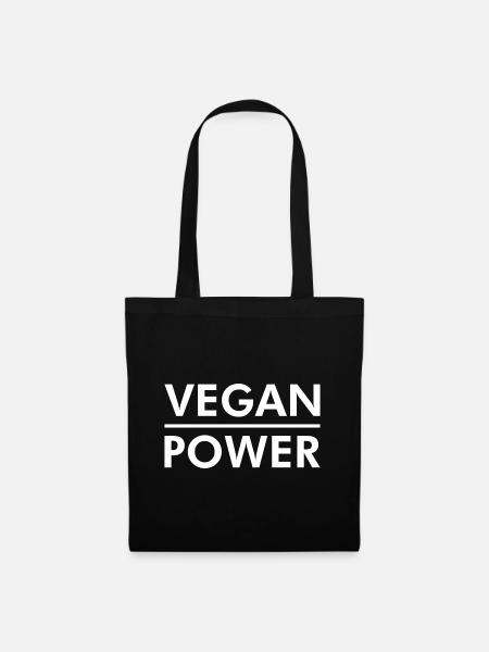 Vegan Power Geschenk - Stoffbeutel - Schwarz