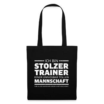 Ich bin stolzer Trainer Coach Geschenk - Stoffbeutel - Schwarz - Vorne