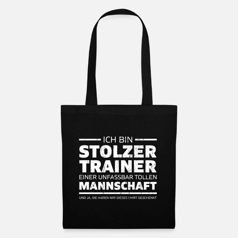 Ich bin stolzer Trainer Coach Geschenk - Stoffbeutel - Schwarz