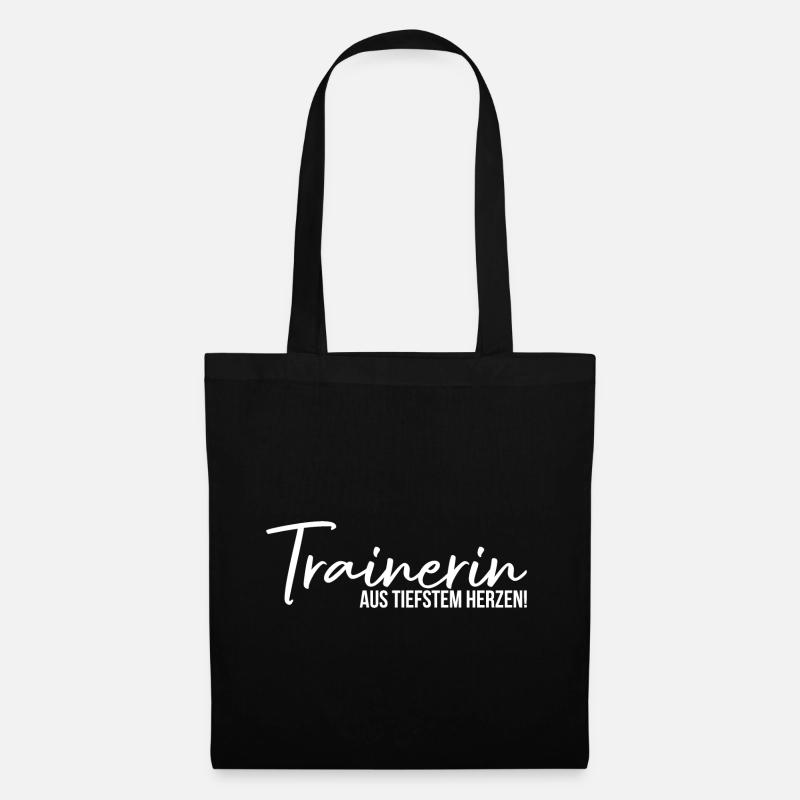 Trainerin aus tiefstem Herzen Trainer Geschenk - Stoffbeutel - Schwarz