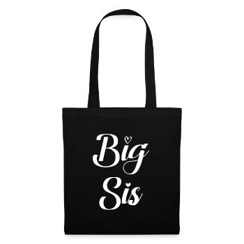 Big Sis Sister Schwester Geschenk - Stoffbeutel - Schwarz - Vorne