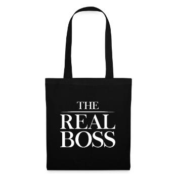Le vrai patron père cadeau de fête des pères - Sac en tissu - noir - Devant