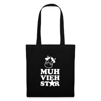 Muh Vieh Star Movie Star Bauer Landwirt Geschenk - Stoffbeutel - Schwarz - Vorne