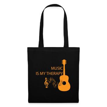 Music is my Therapy Music Guitar Gift - Tote Bag - black - Front