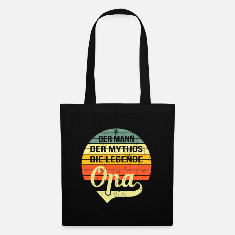 Der mann der mythos die legende Opa Geschenk - Stoffbeutel - Schwarz