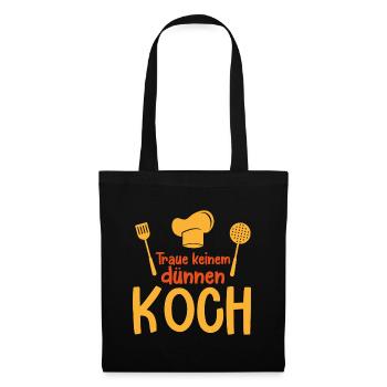 Koch Lustig Spruch Chef Geschenk - Stoffbeutel - Schwarz - Vorne