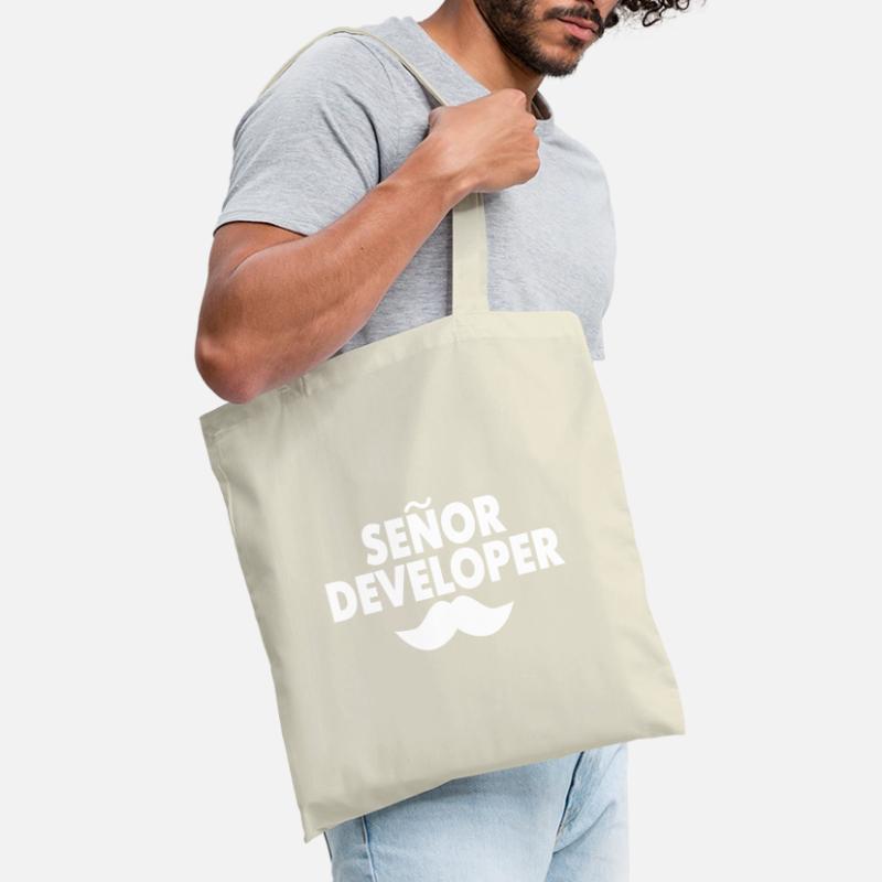 Senior Developer Coding Spruch Geschenk Stoffbeutel