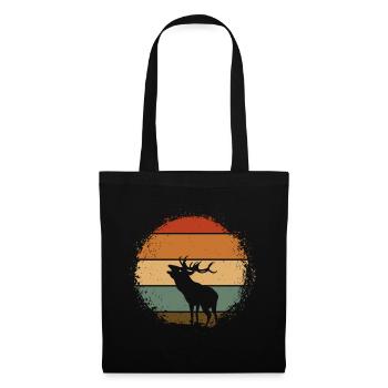 Cerf - Sac en tissu - noir - Devant