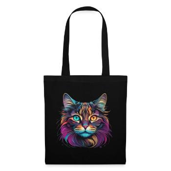 Tête de chat - Sac en tissu - noir - Devant