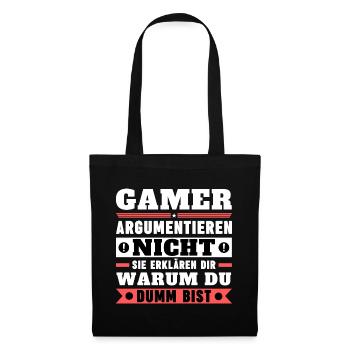 Gamers don't argue - Tote Bag - black - Front