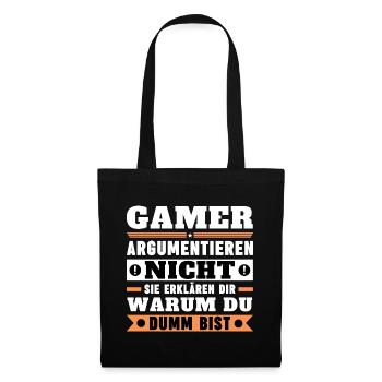 Gamers don't argue - Tote Bag - black - Front
