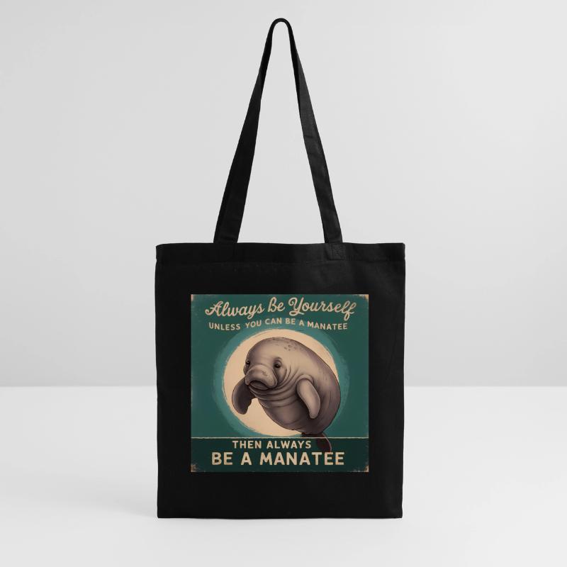 Sei Du selbst oder sei ein Manatee Lebensweisheit Stoffbeutel