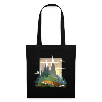 Dino and fox - Tote Bag - black - Front