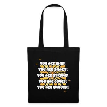 Liste des affirmations positives tournesol - Sac en tissu - noir - Devant
