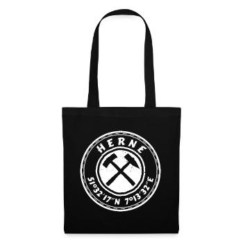 Herne helle Tasche Shirt Hoodie GPS Koordinaten - Stoffbeutel - Schwarz - Vorne