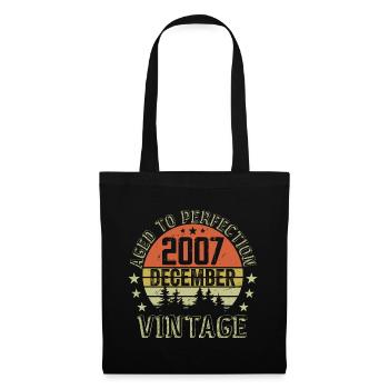 Cadeau Anniversaire Rétro - Nées En Décembre 2007 - Sac en tissu - noir - Devant
