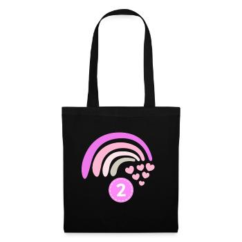 Anniversaire Arc-en-ciel 2 - Sac en tissu - noir - Devant