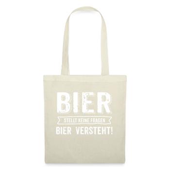 AD Bier stellt keine Fragen - Geburtstags Geschenk - Stoffbeutel - Natur - Vorne