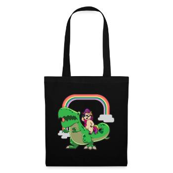Unicorn loves T Rex - Tote Bag - black - Front