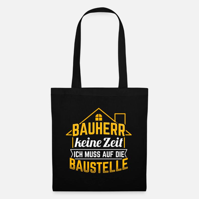 Bauherr Baustelle - Stoffbeutel - Schwarz