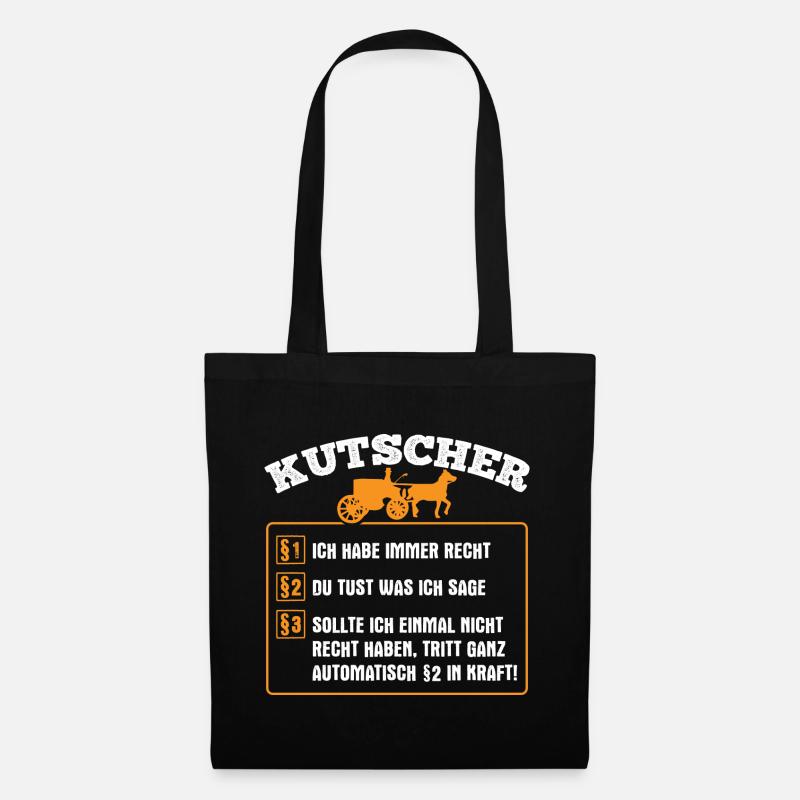Kutscher Kutsche Geschenkidee - Stoffbeutel - Schwarz