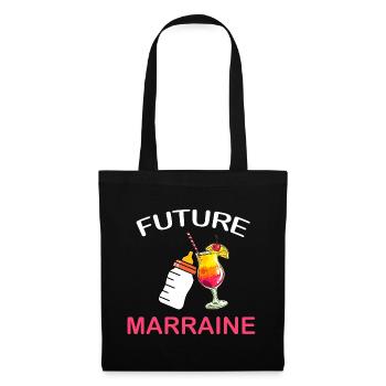 Ma Future Marraine Idée Cadeau Annonce Grosse - Sac en tissu - noir - Devant