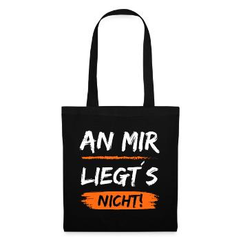 An mir liegt´s nicht - Lustiger Spruch - Stoffbeutel - Schwarz - Vorne