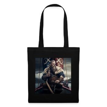 Vikings avec une cruche d’hydromel sur son navire - Sac en tissu - noir - Devant