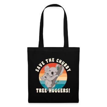 Save The Chubby Tree Huggers lustiges Koala retten - Stoffbeutel - Schwarz - Vorne