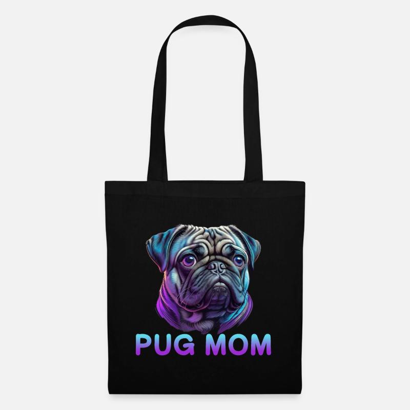 Mops Mom - Stoffbeutel - Schwarz