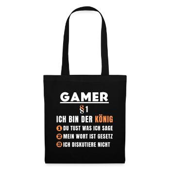 Gamer Gift - I'm the King - Tote Bag - black - Front