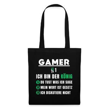 Gamer Gift - I'm the King - Tote Bag - black - Front