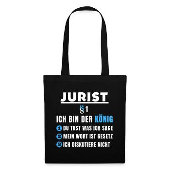 Cadeau de juriste - Je suis le roi - Sac en tissu - noir - Devant