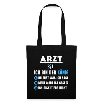 Cadeau de médecin - Je suis le roi - Sac en tissu - noir - Devant