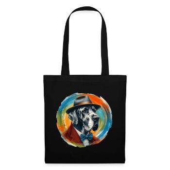 Deutsche Doggen-Kunst - Stoffbeutel - Schwarz - Vorne